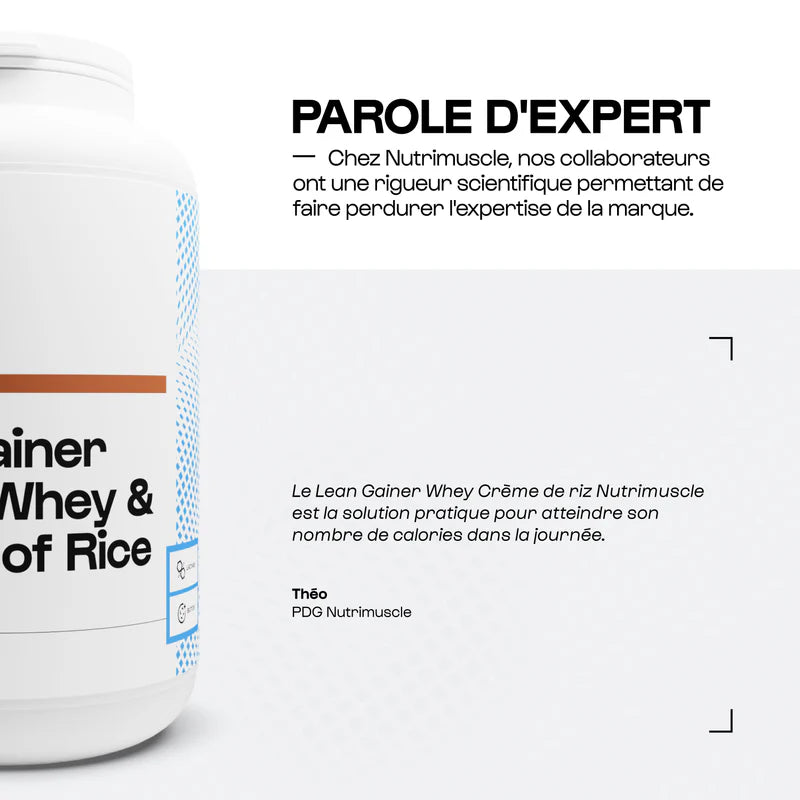 Lean Gainer Whey Crème de riz - Nutrimuscle