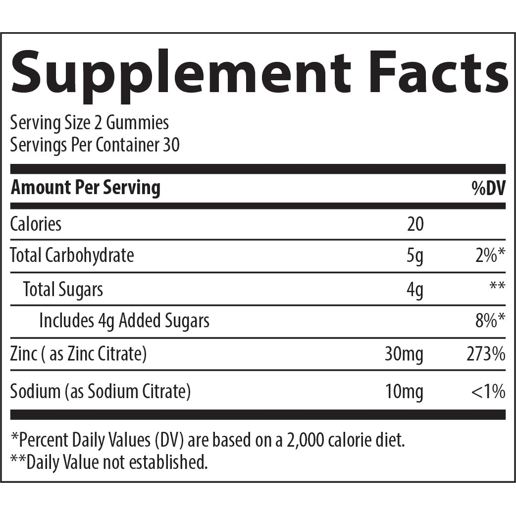 Zinc Gummies - Elderberry - 60 Gummies - Trace Minerals