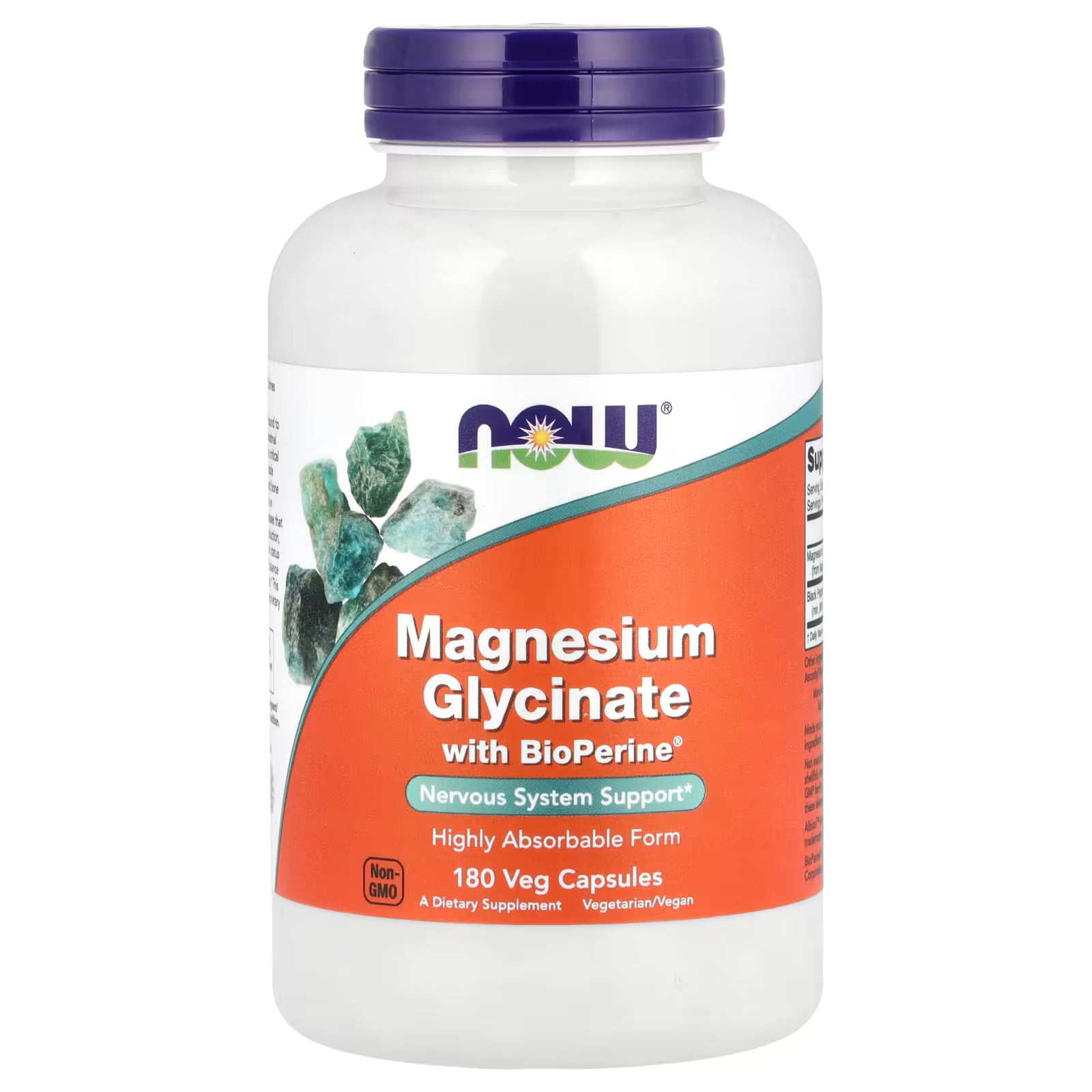 NOW Foods Glycinate de Magnesium avec BioPerine® 180 Capsules