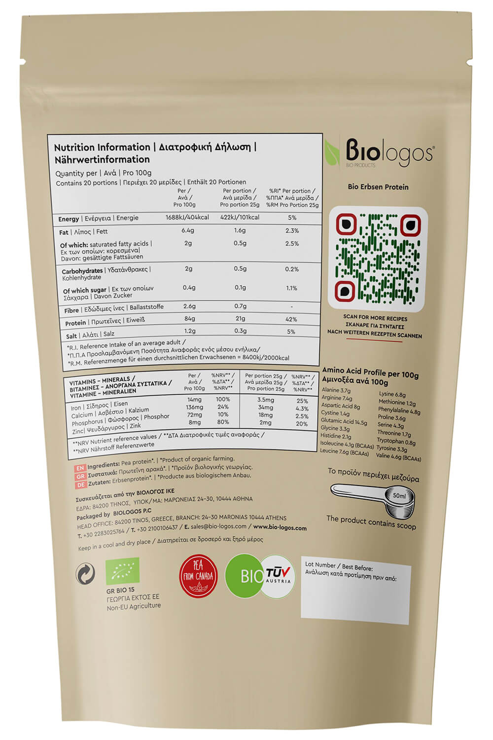 Biologos - Organic Pea Protein