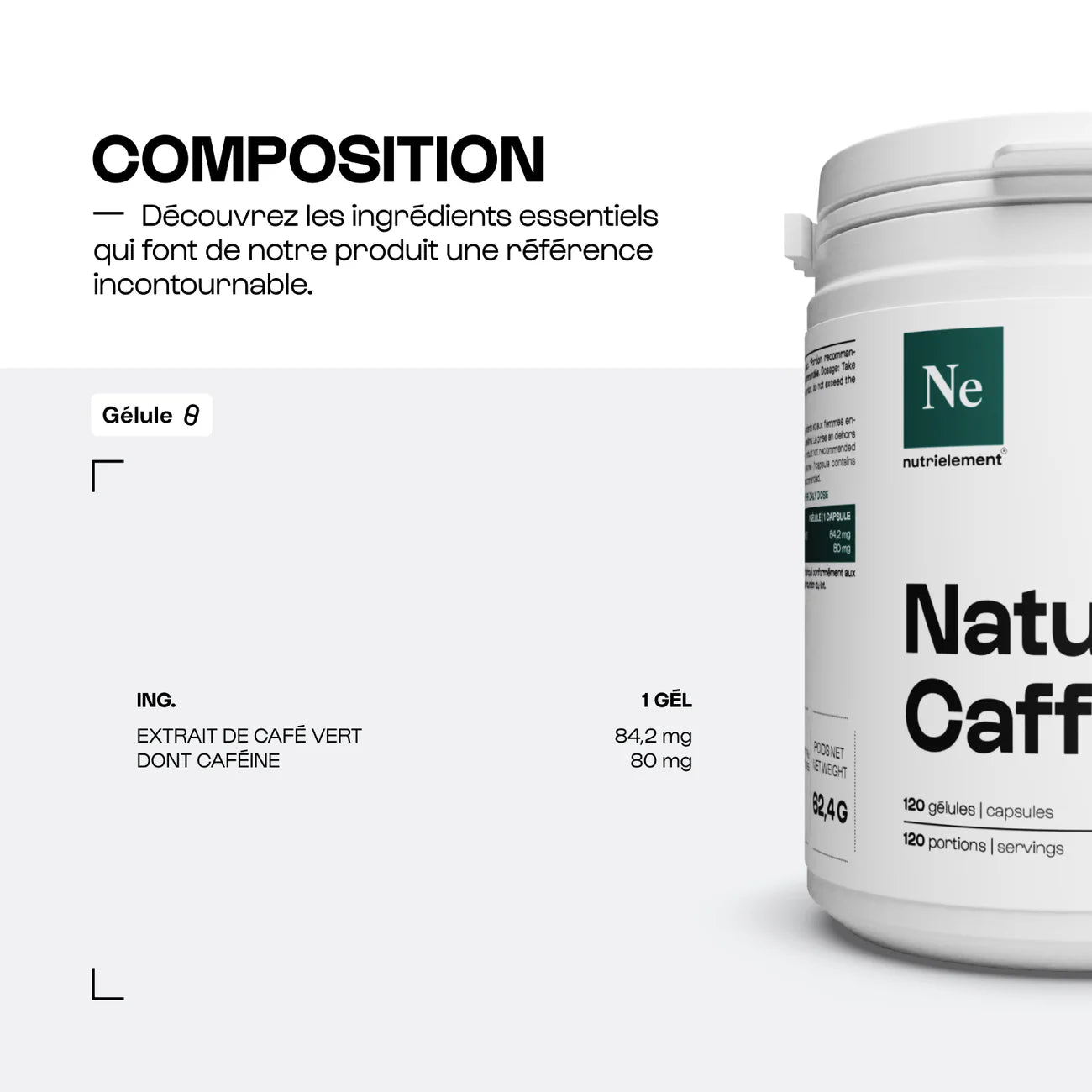 Caféine Naturelle en gélules - Nutrimuscle