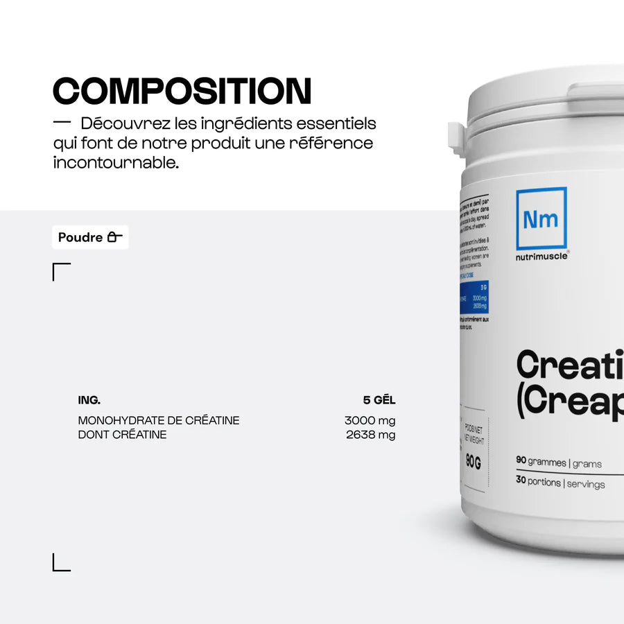 Créatine (Creapure®) en poudre - Nutrimuscle