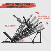 EonfitOmni® EL2 3-In-1 Leg Press and Professional (Reverse) Hack Squat Machine with Linear Bearing for Home Gym