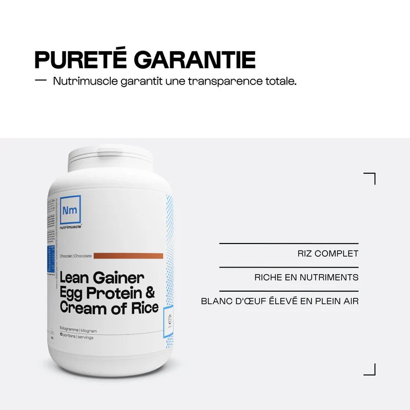 Lean Gainer Egg Crème de riz - Nutrimuscle