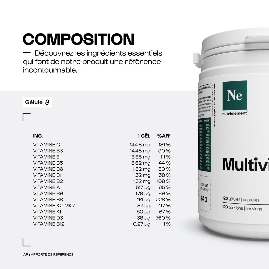 Nutrimuscle - Multivitamines en gélules