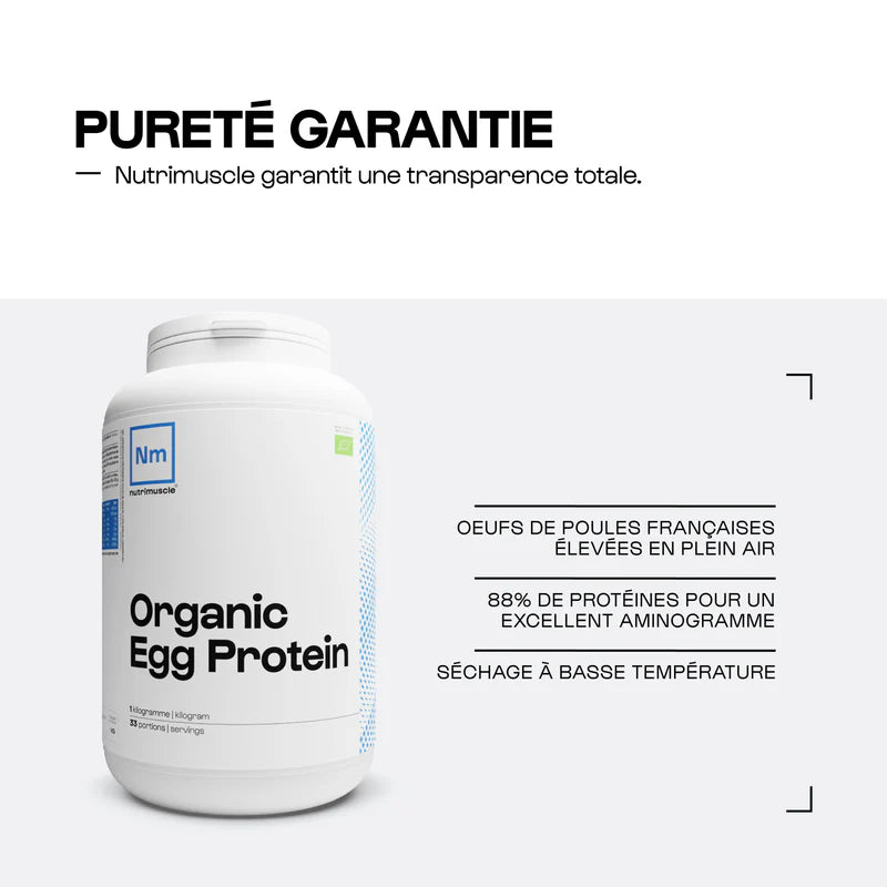 Protéine d'oeuf en poudre biologique - Nutrimuscle