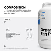 Protéine d'oeuf en poudre biologique - Nutrimuscle