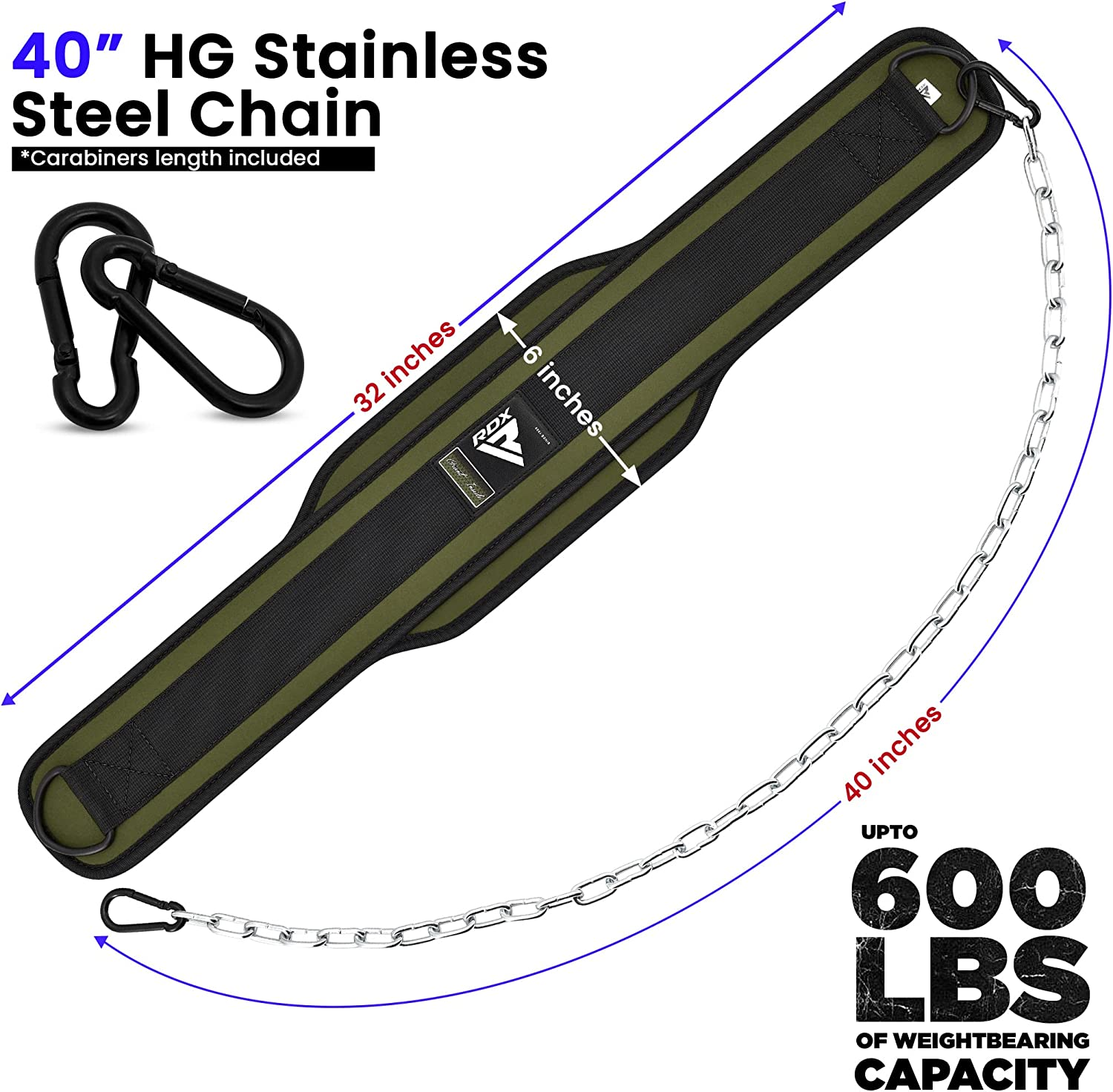 RDX - T7 WEIGHT TRAINING DIPPING BELT WITH CHAIN