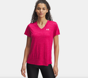 Haut à manches courtes col V UA Tech™ Twist pour femme