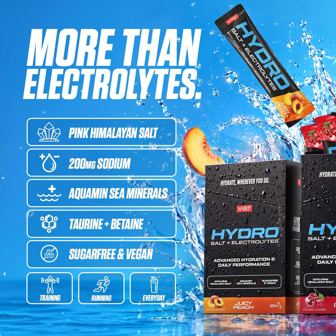 VAST Hydro Sticks Salt + Electrolytes – 20 x 5 g