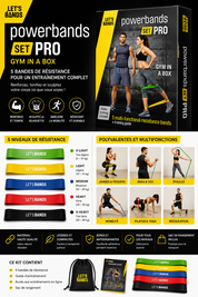 LET'S BANDS Powerbands Set PRO – Kit de bandes de résistance multifonction