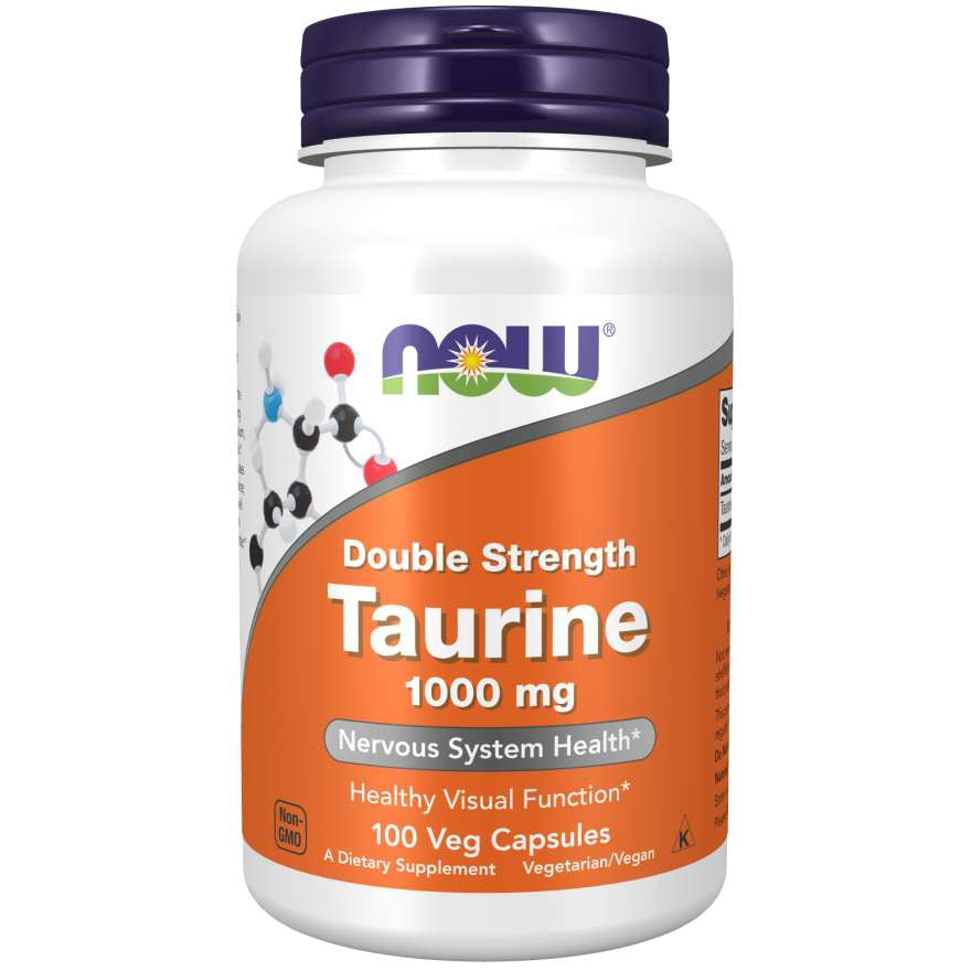 Taurine 1000mg Double Strength (vegan capsules) - Now Foods
