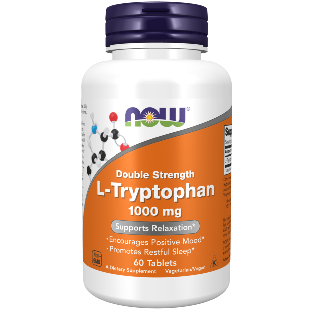 L-Tryptophan 1000mg Tablets - Now