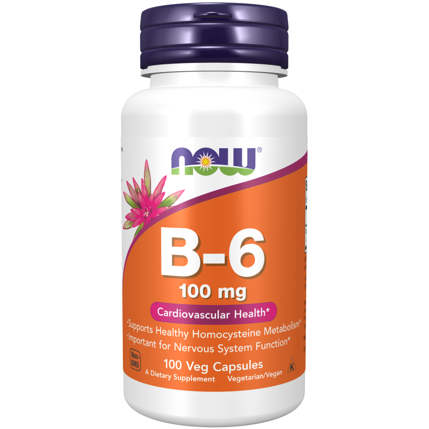 Vitamin B-6 100 mg Veg Capsules - Now Foods