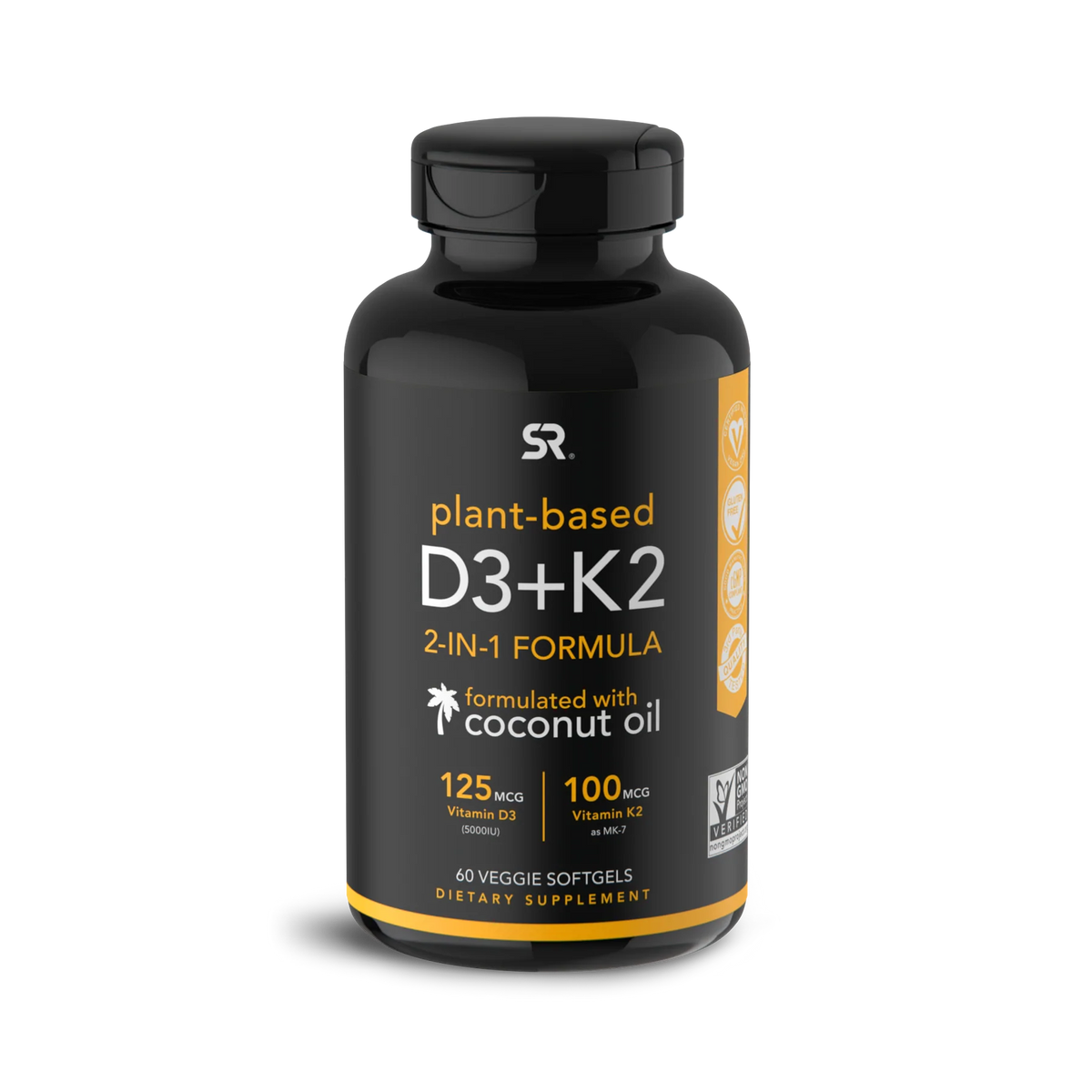 Vegan D3 5000iu + Vitamin K2 (60 veggie softgels)