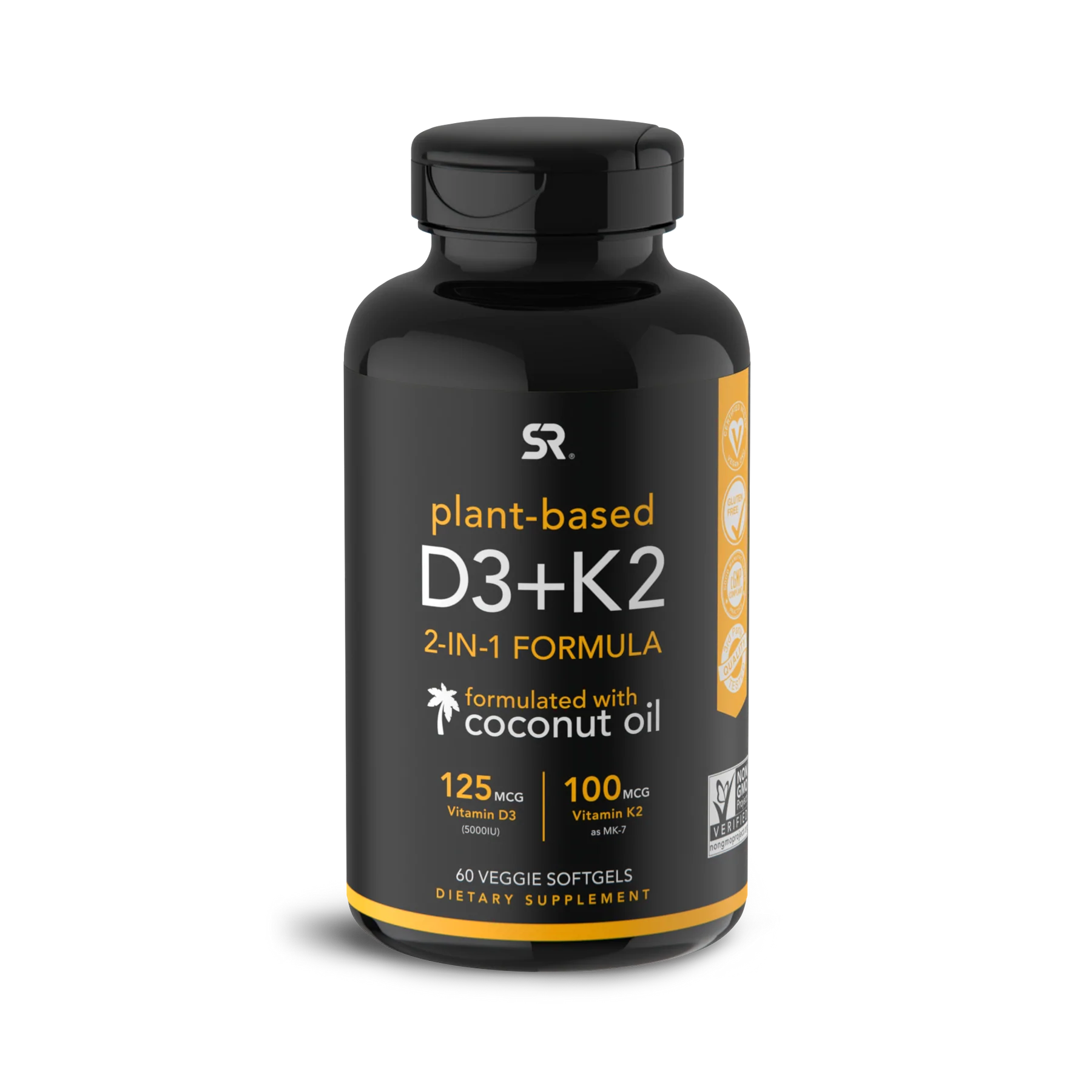 Vegan D3 5000iu + Vitamin K2 (60 veggie softgels)