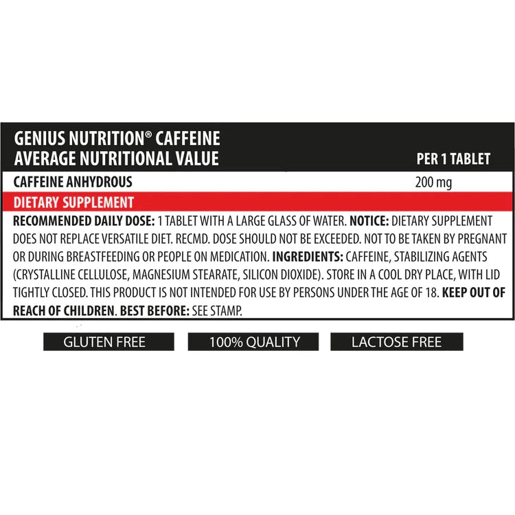 Genius Nutrition - CAFFEINE 90TABS/90 SERV.