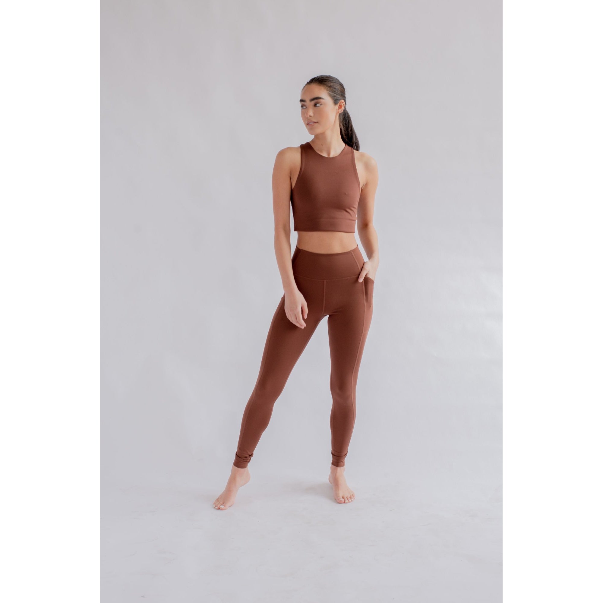 Lange Leggings mit hoher Taille