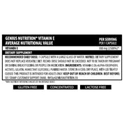 Genius Nutrition - VITAMIN E 60 LIQUID CAPS/60 SERV