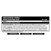 Genius Nutrition - VITAMIN C 60 TABS/60 SERV