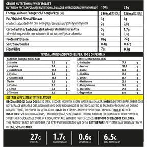 Genius Nutrition - IWHEY® ISOLATE 900G/27SERV